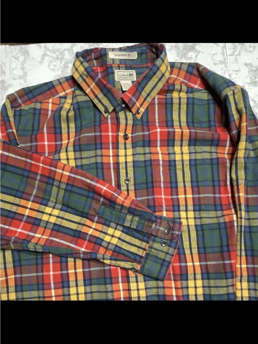 L.L.Bean Men's XXL Flannel Traditional Fit Autumn Multicolor Plaid Cotton Shirt